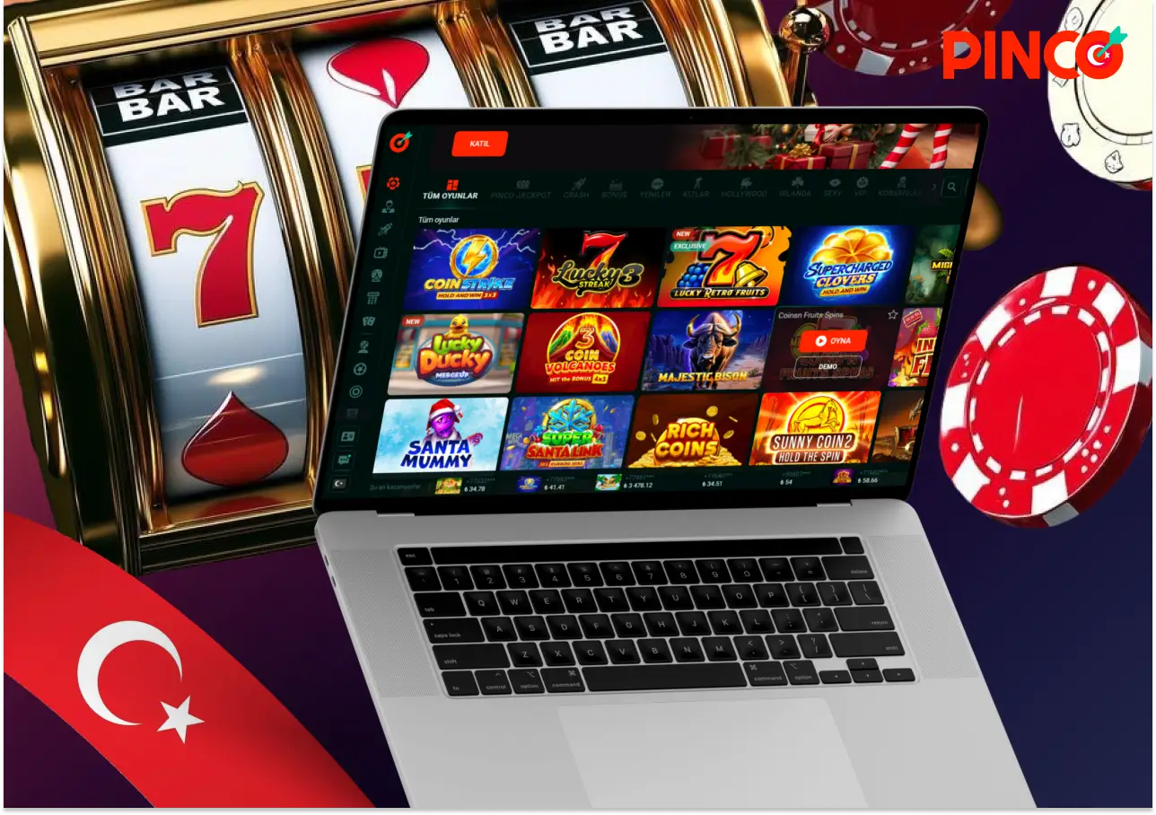 Pinko bahis şirketinin web sitesindeki kumarhane ve oyunlar bölümünün incelenmesi
